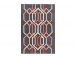 Asiatic Matrix Hexagon Charcoal Rug