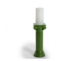 Large Column Candle Holder Matt Dark Green