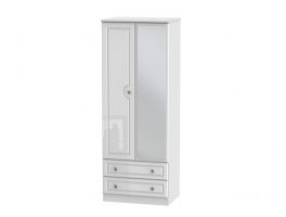 Pembroke Tall 2 Drawer Mirror Wardrobe