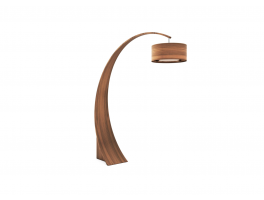 Tom Schneider Swoop Floor Light with Wooden Shade