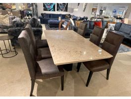 Clearance Travertine Table & 6 Chairs