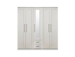 York 5 Door 2 Drawer Centre Mirror Robe