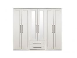 York 6 Door 2 Drawer Centre Mirror Robe