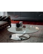 Cattelan Italia Cobra Inox Coffee Table with Swivelling Glass Top