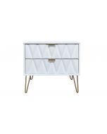 Diamond White 2 Drawer Midi Chest