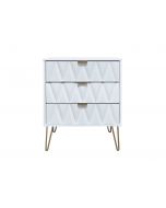 Diamond White 3 Drawer Midi Chest