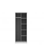 Diamond White Open Shelf Wardrobe