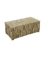 Bluebone Driftwood Rectangular Coffee Table with Glass Top