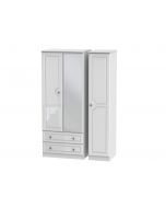 Pembroke Triple 2 Drawer Mirror Wardrobe