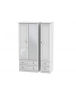 Pembroke Tall Triple 2 Drawer Mirror Wardrobe & Drawer