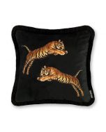 Paloma Home Pouncing Tigers Black Feather Filled Cushion