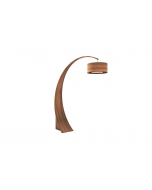 Tom Schneider Swoop Floor Light with Wooden Shade